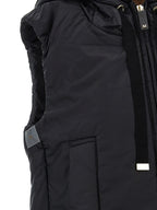 Schwarze ärmellose Jacke aus Polyester