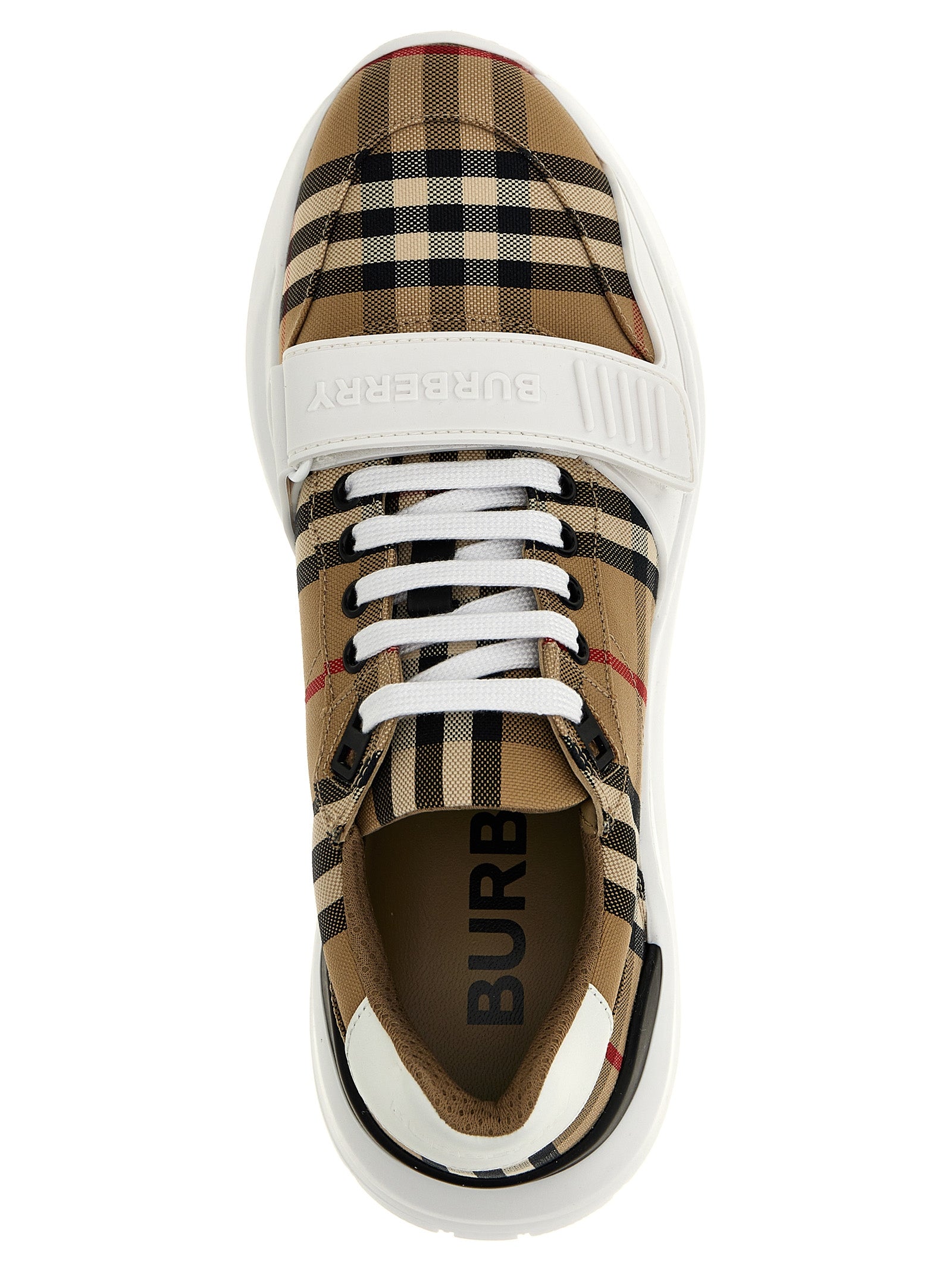 Beigefarbene Baumwoll-Sportschuhe