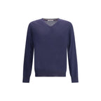 Blauer Kaschmirpullover