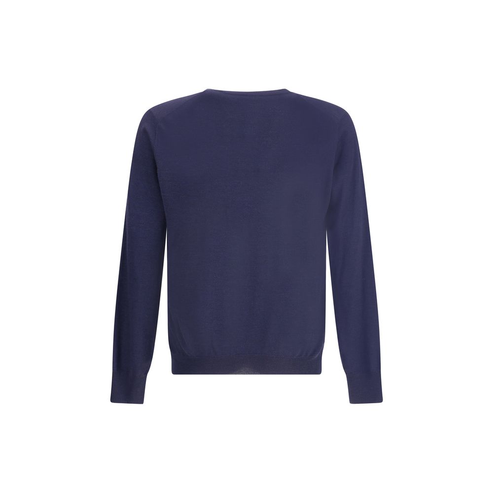 Blauer Kaschmirpullover