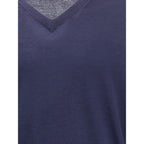Blauer Kaschmirpullover
