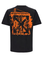 Schwarzes Baumwoll-T-Shirt