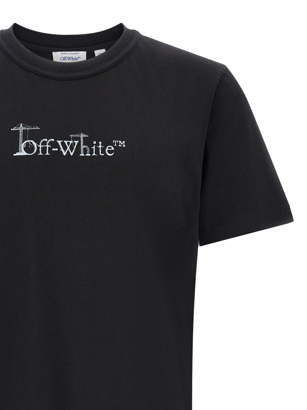 Schwarzes Baumwoll-T-Shirt