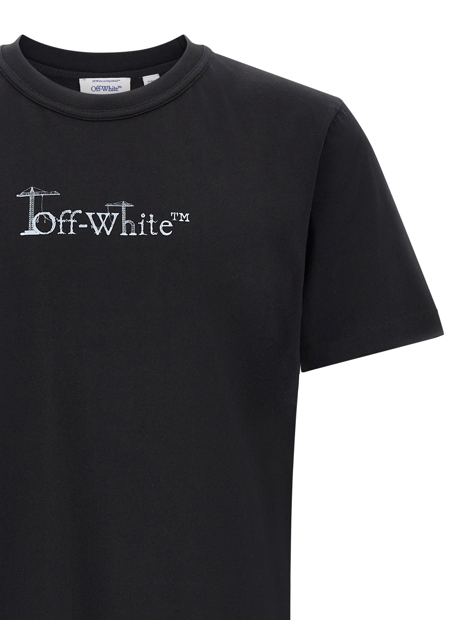Schwarzes Baumwoll-T-Shirt