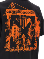 Schwarzes Baumwoll-T-Shirt