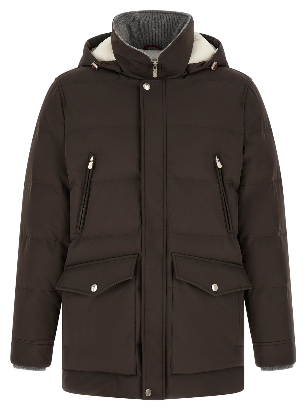 Brauner Parka aus Polyamid