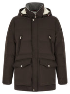 Brauner Parka aus Polyamid