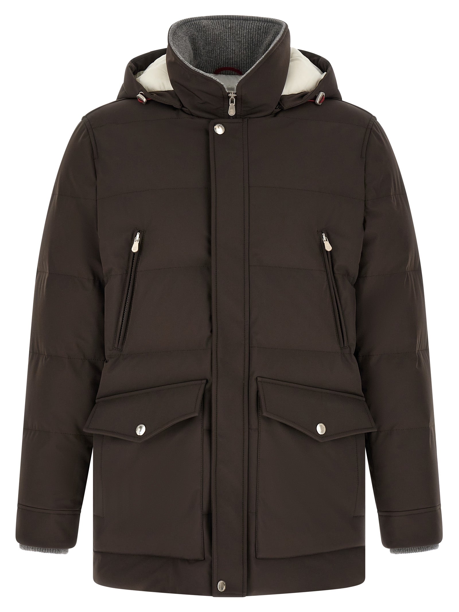 Brauner Parka aus Polyamid