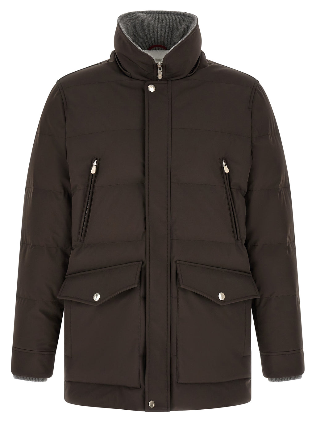 Brauner Parka aus Polyamid