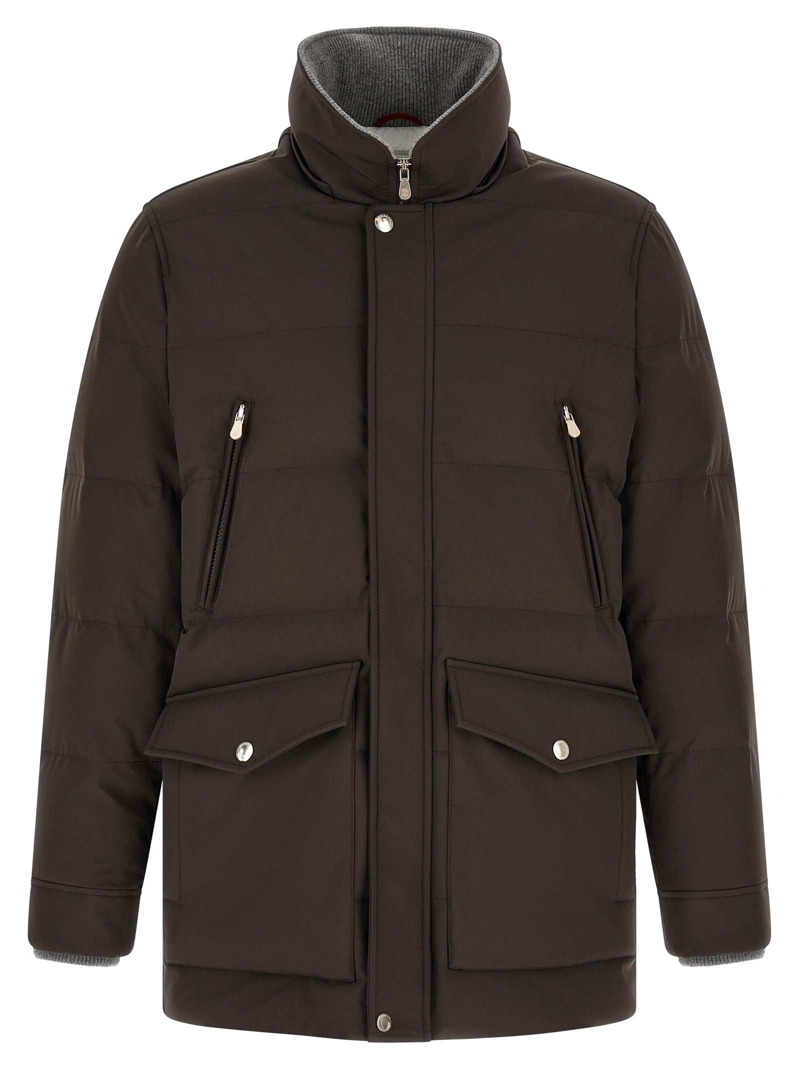 Brauner Parka aus Polyamid