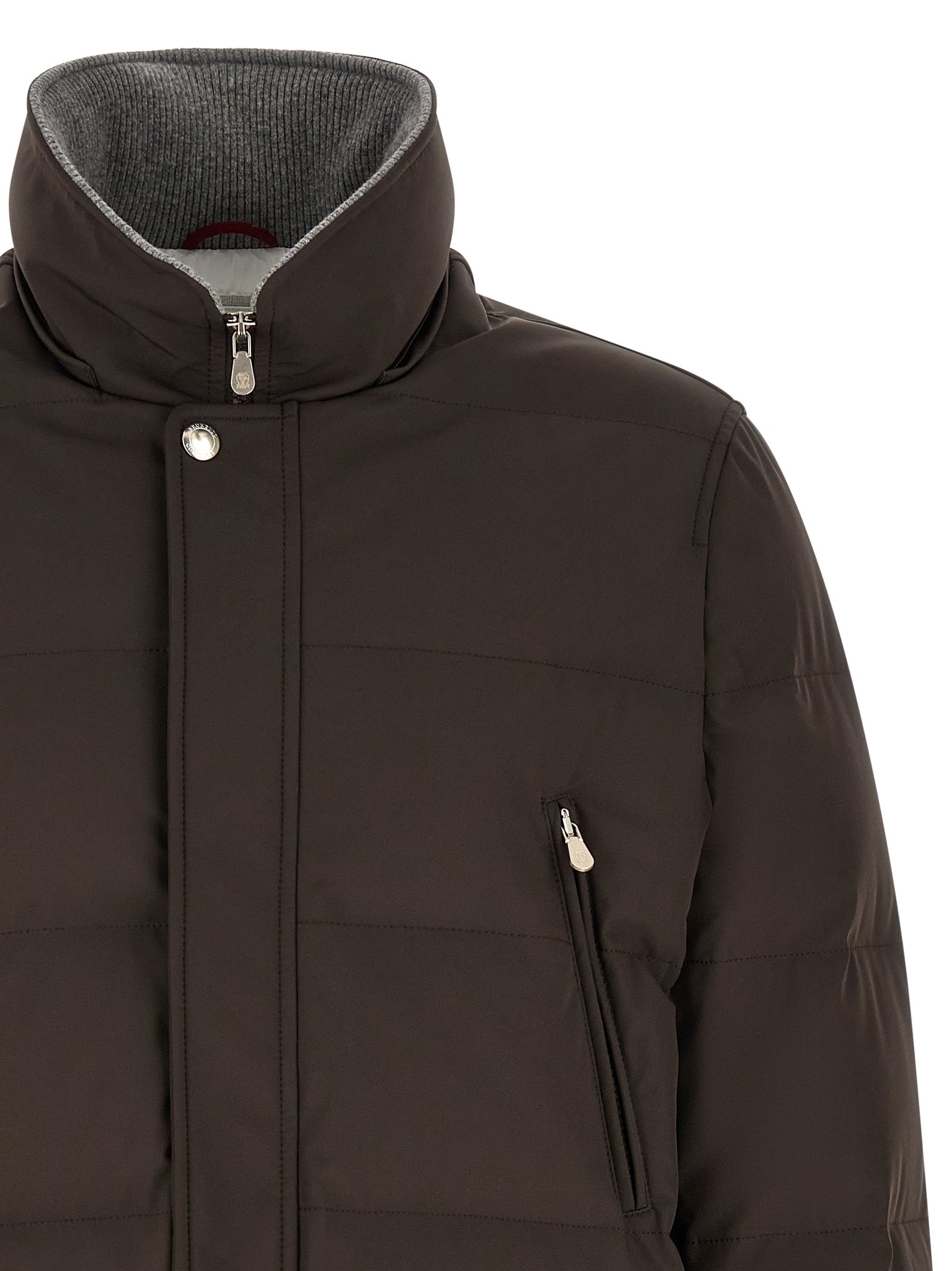 Brauner Parka aus Polyamid