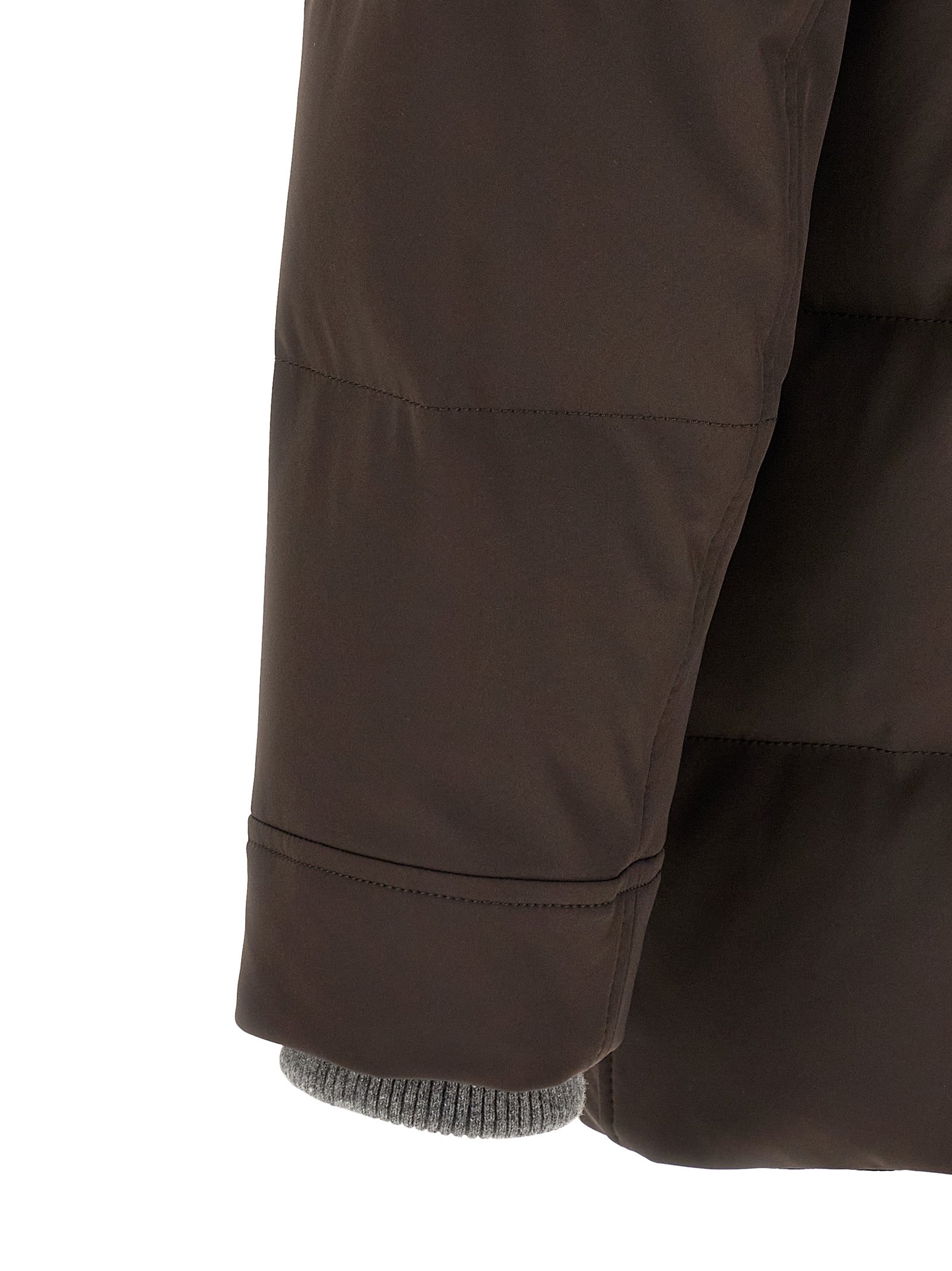 Brauner Parka aus Polyamid