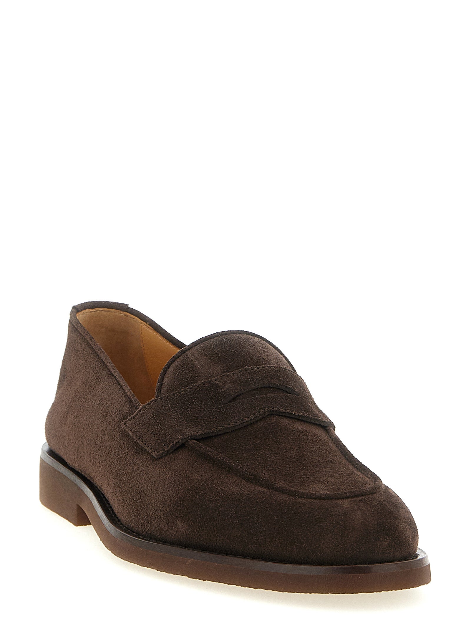 Braune Kalbsleder-Slipper