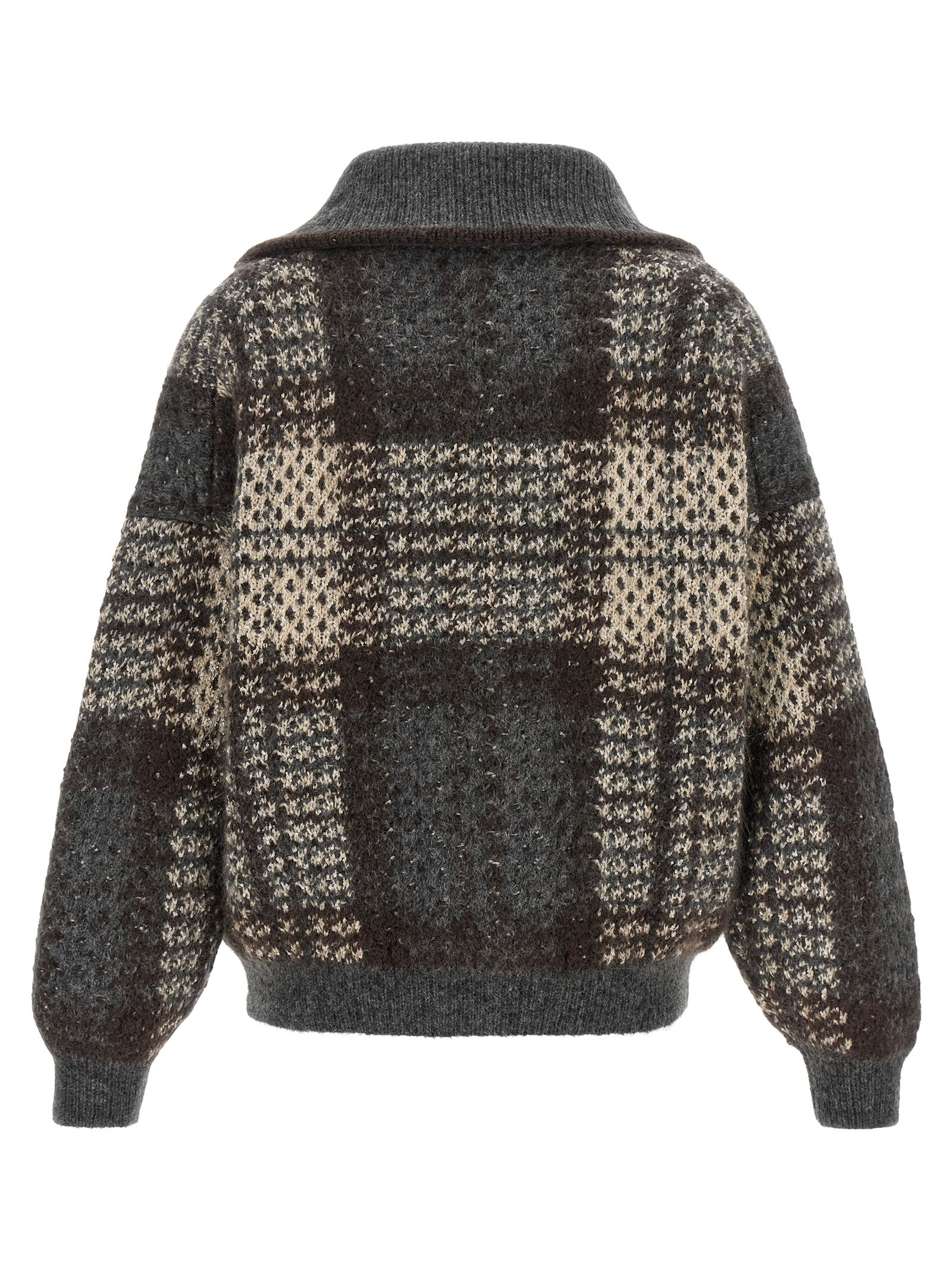 Grauer Strickcardigan Brunello Cucinelli