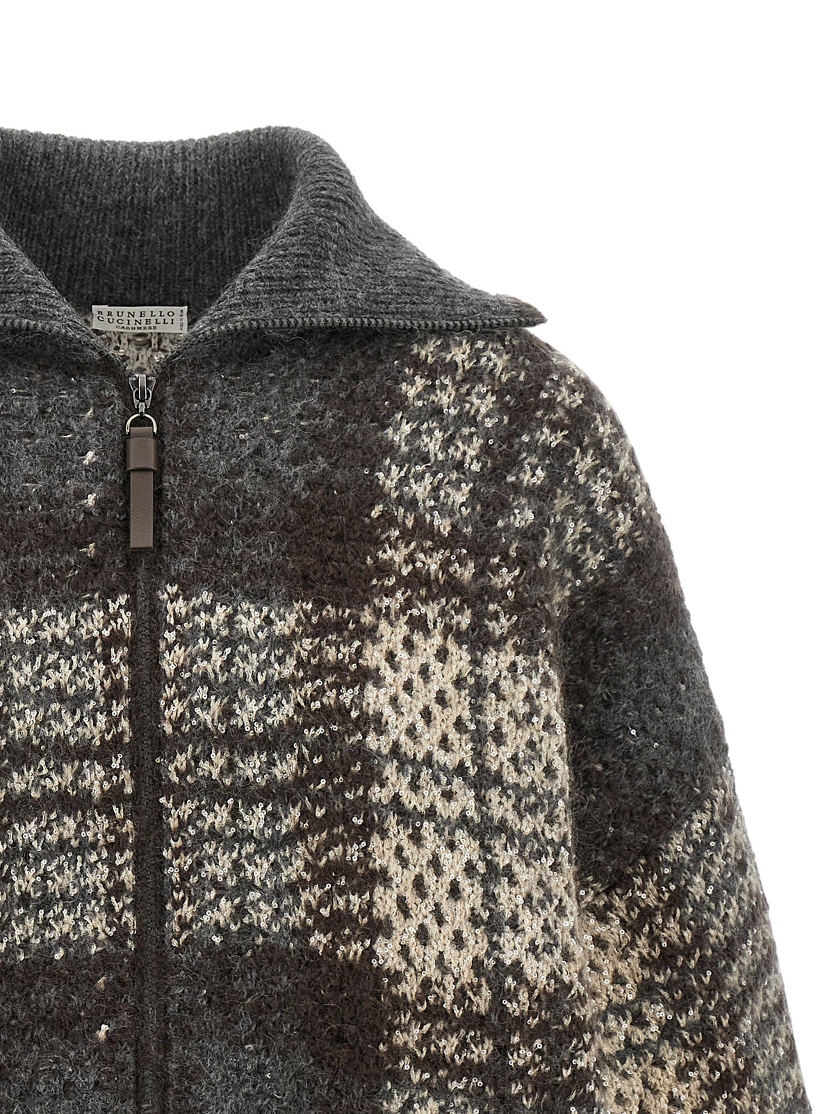 Grauer Strickcardigan Brunello Cucinelli