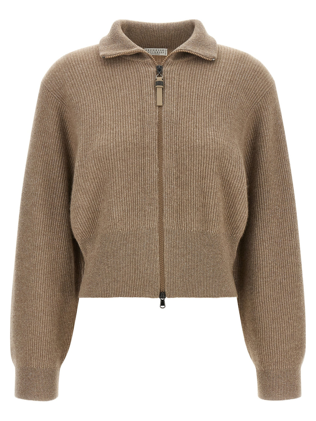Brauner Kaschmir-Strickjacke