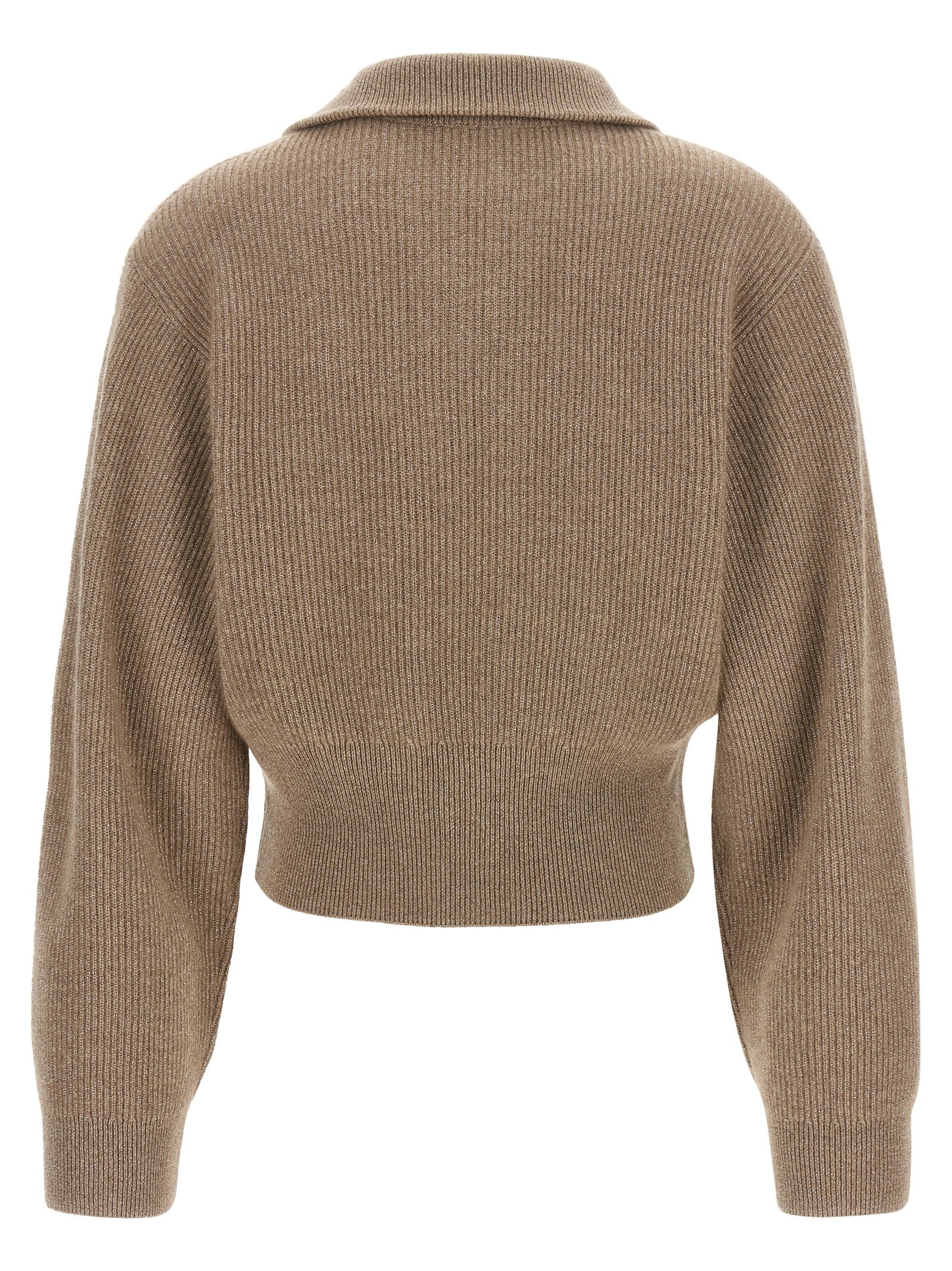 Brauner Kaschmir-Strickjacke