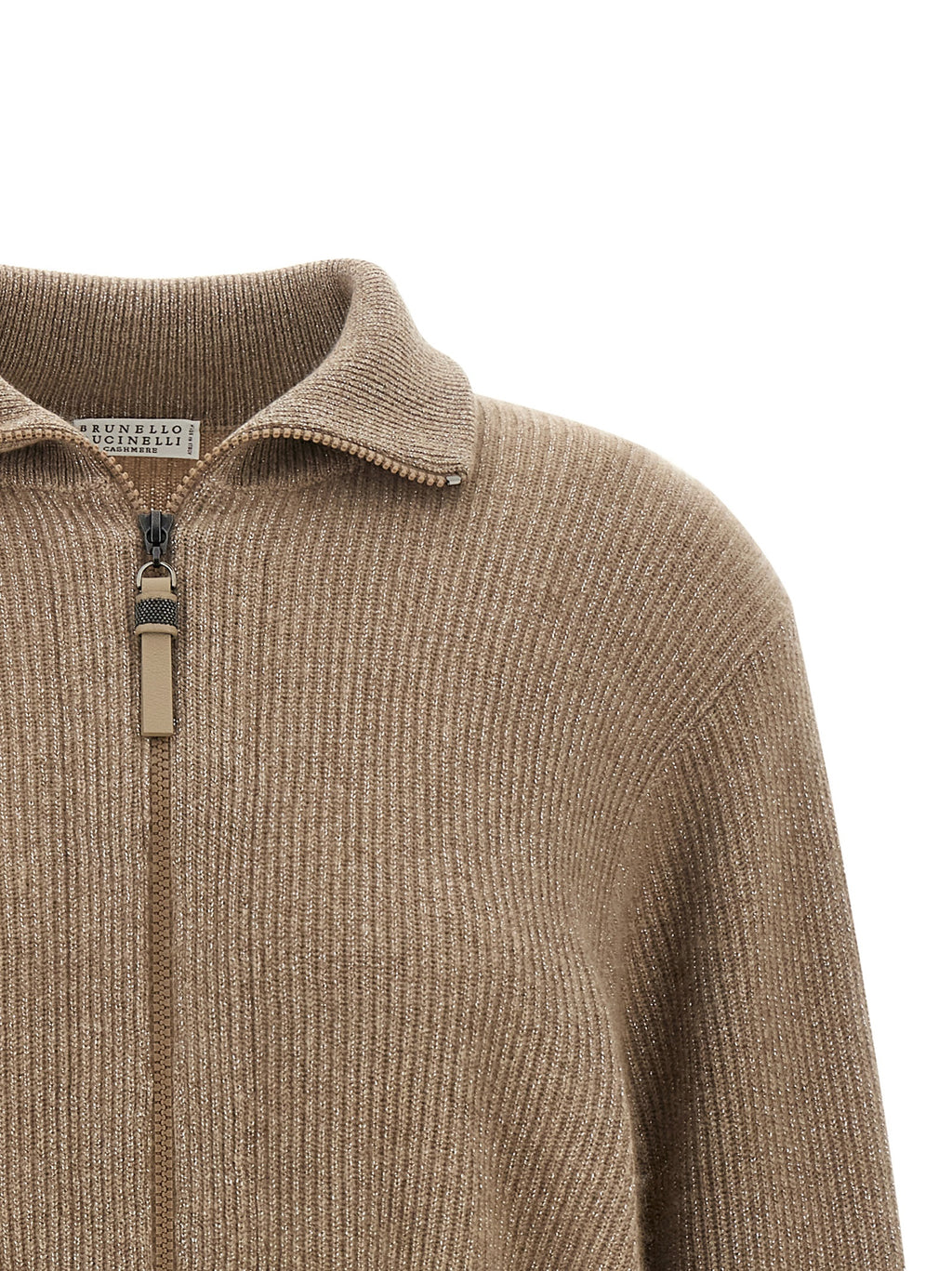 Brauner Kaschmir-Strickjacke