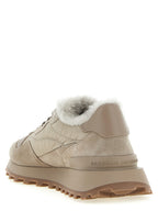 Beige Kalbsleder Sneaker