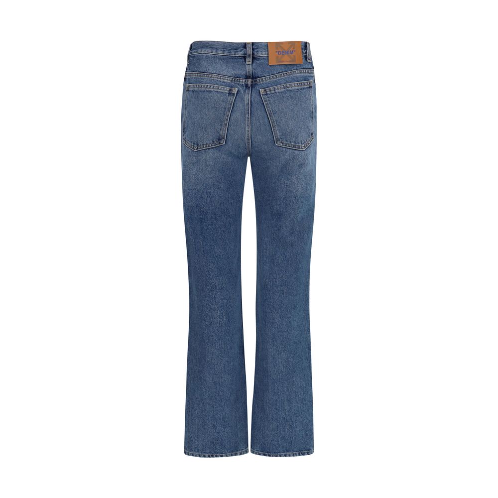 Blaue Jeans aus Baumwolle im geraden Schnitt