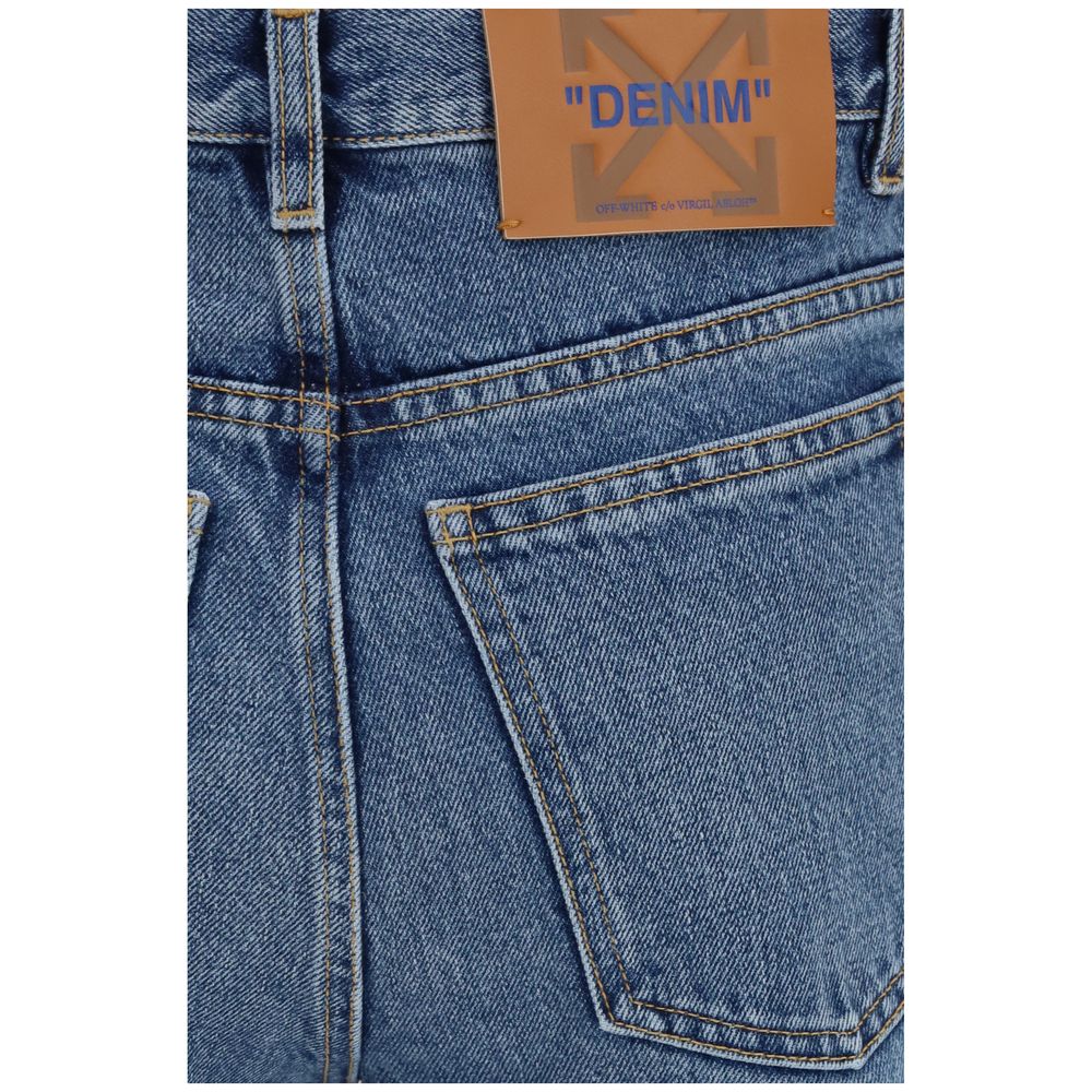 Blaue Jeans aus Baumwolle im geraden Schnitt