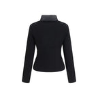 Schwarze Baumwoll-Shell-Jacke