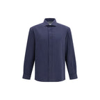 Blaues Baumwollhemd Brunello Cucinelli