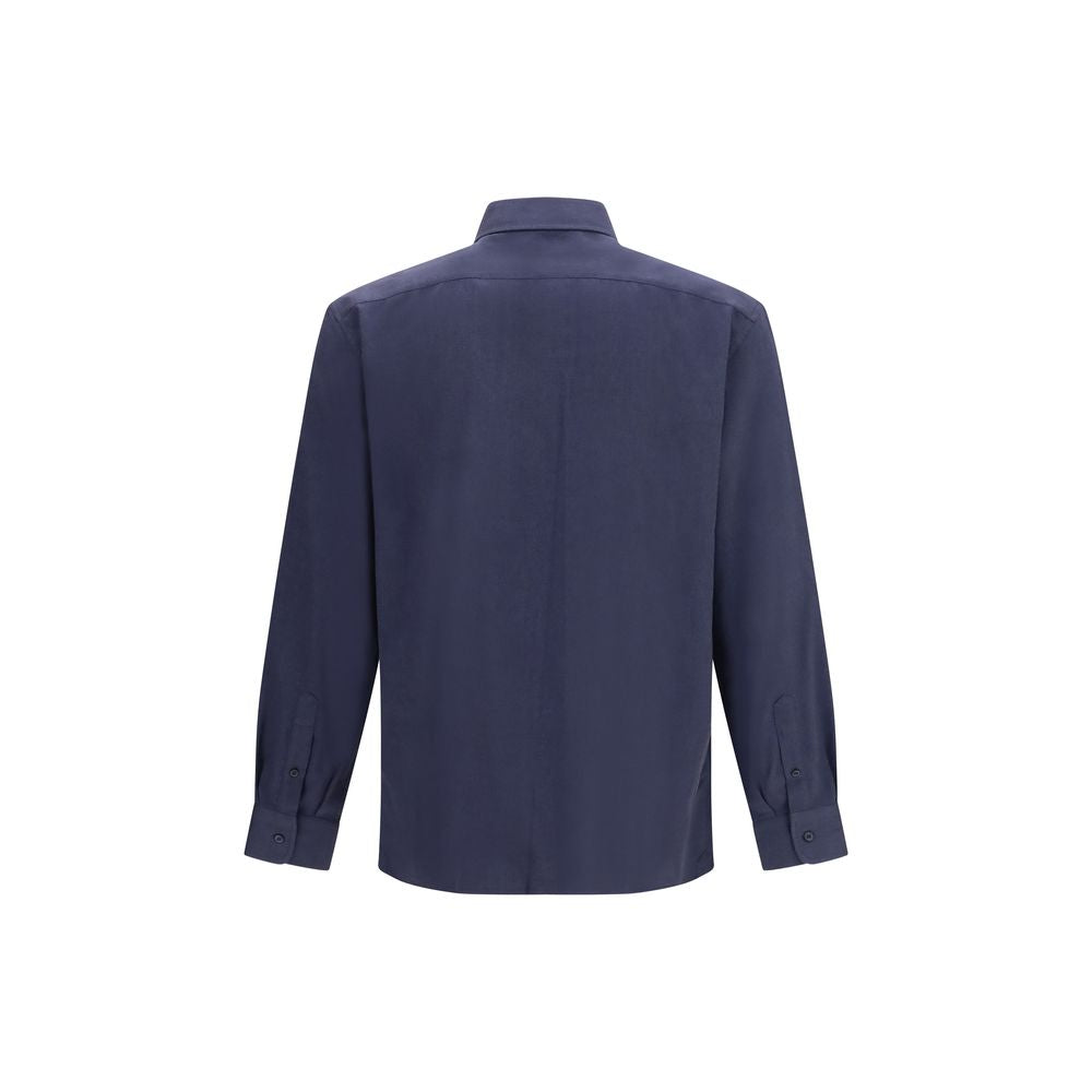 Blaues Baumwollhemd Brunello Cucinelli