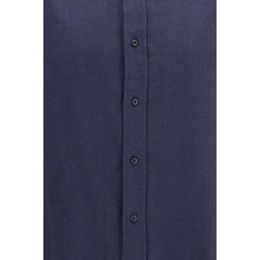 Blaues Baumwollhemd Brunello Cucinelli