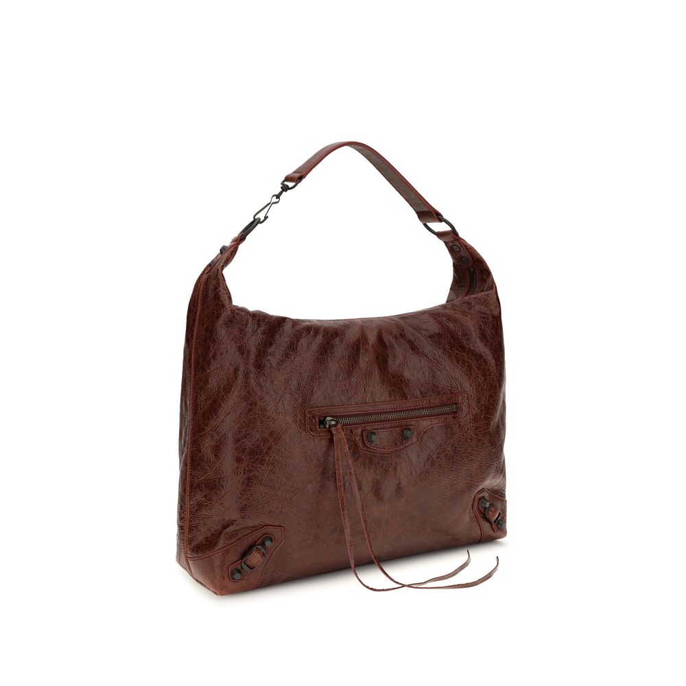 Schultertasche aus bordeauxrotem Lammleder Ovis Aries Aries