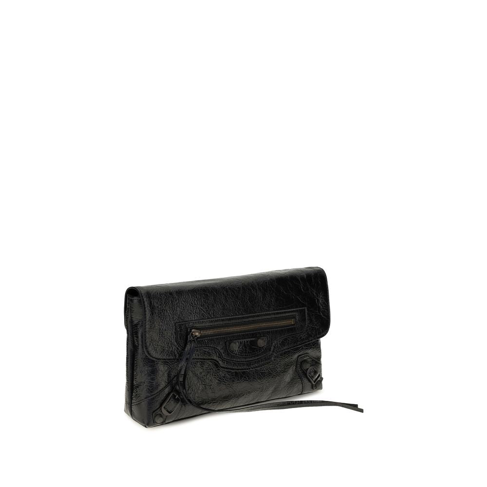 Schwarze Kalbsleder Bos Taurus Clutch Bag