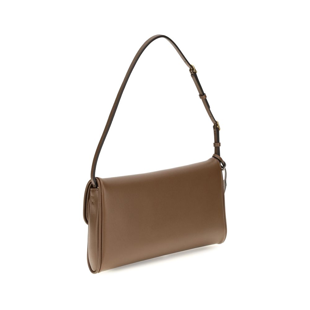 Braune Kalbsleder Bos Taurus Schultertasche