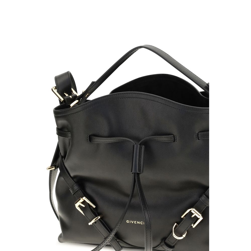 Schwarze Kalbsleder Bos Taurus Bucket Bag