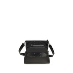 Schwarze Schultertasche aus Leder