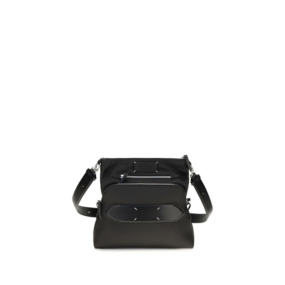 Schwarze Schultertasche aus Leder