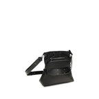 Schwarze Schultertasche aus Leder