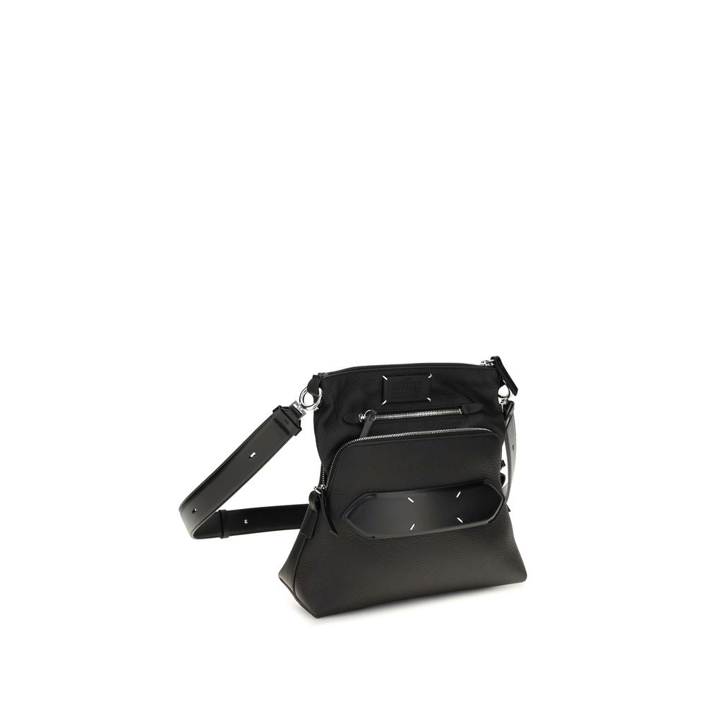Schwarze Schultertasche aus Leder