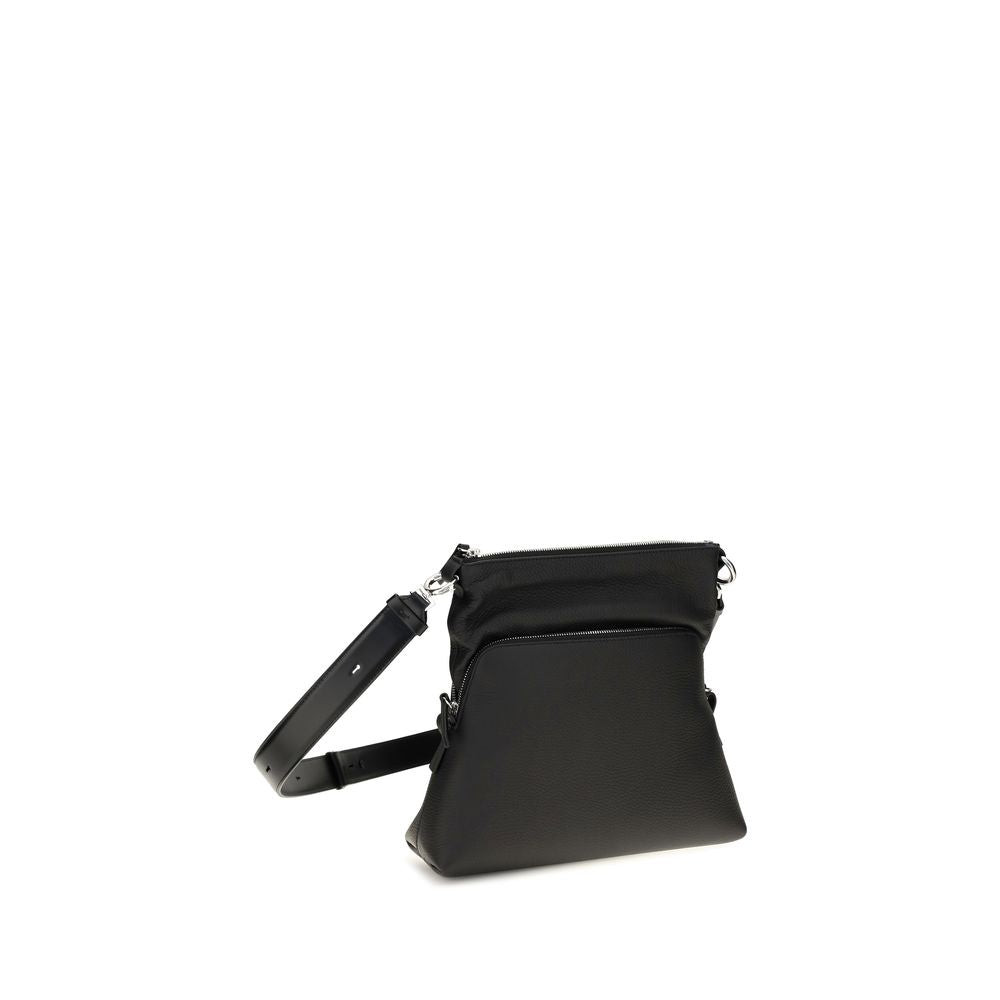 Schwarze Schultertasche aus Leder