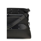 Schwarze Schultertasche aus Leder