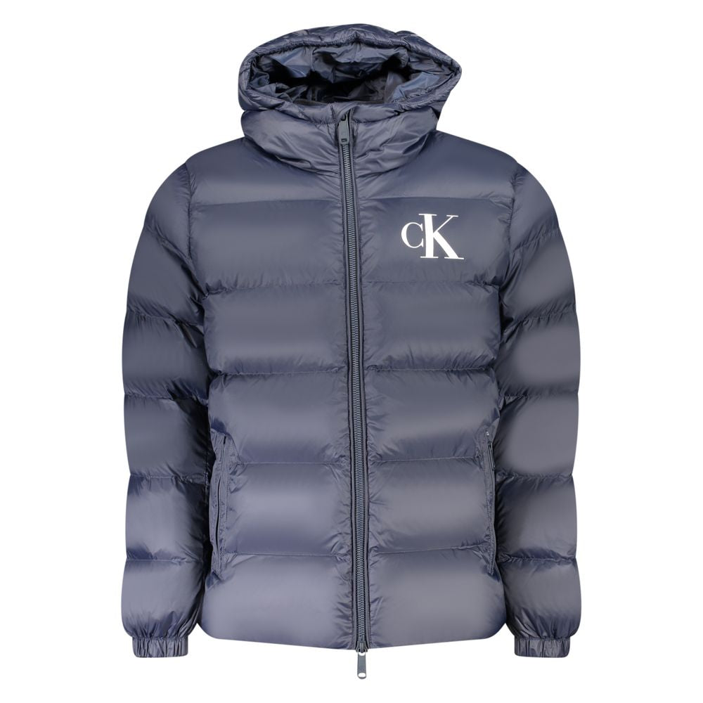 Blaue Herrenjacke aus Nylon