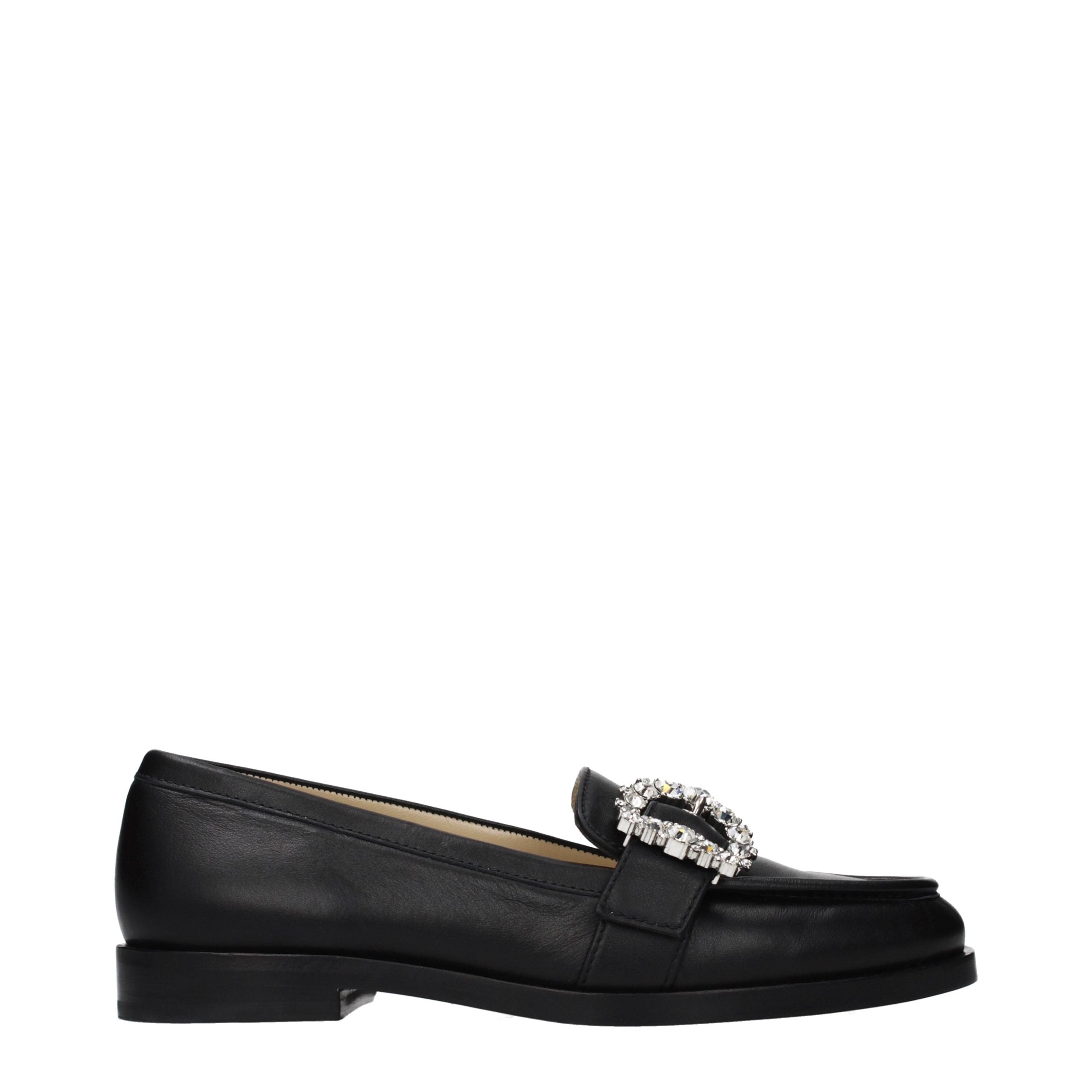 Schwarze Leder Loafer zum Hineinschlüpfen