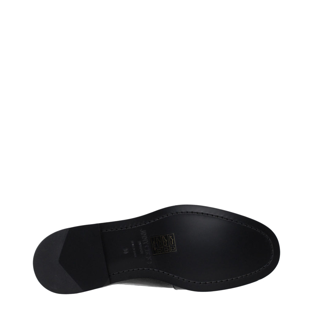 Schwarze Leder Loafer zum Hineinschlüpfen