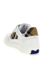 Beige Leather Low Top Sneakers