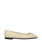 Beige Leder Ballerinas