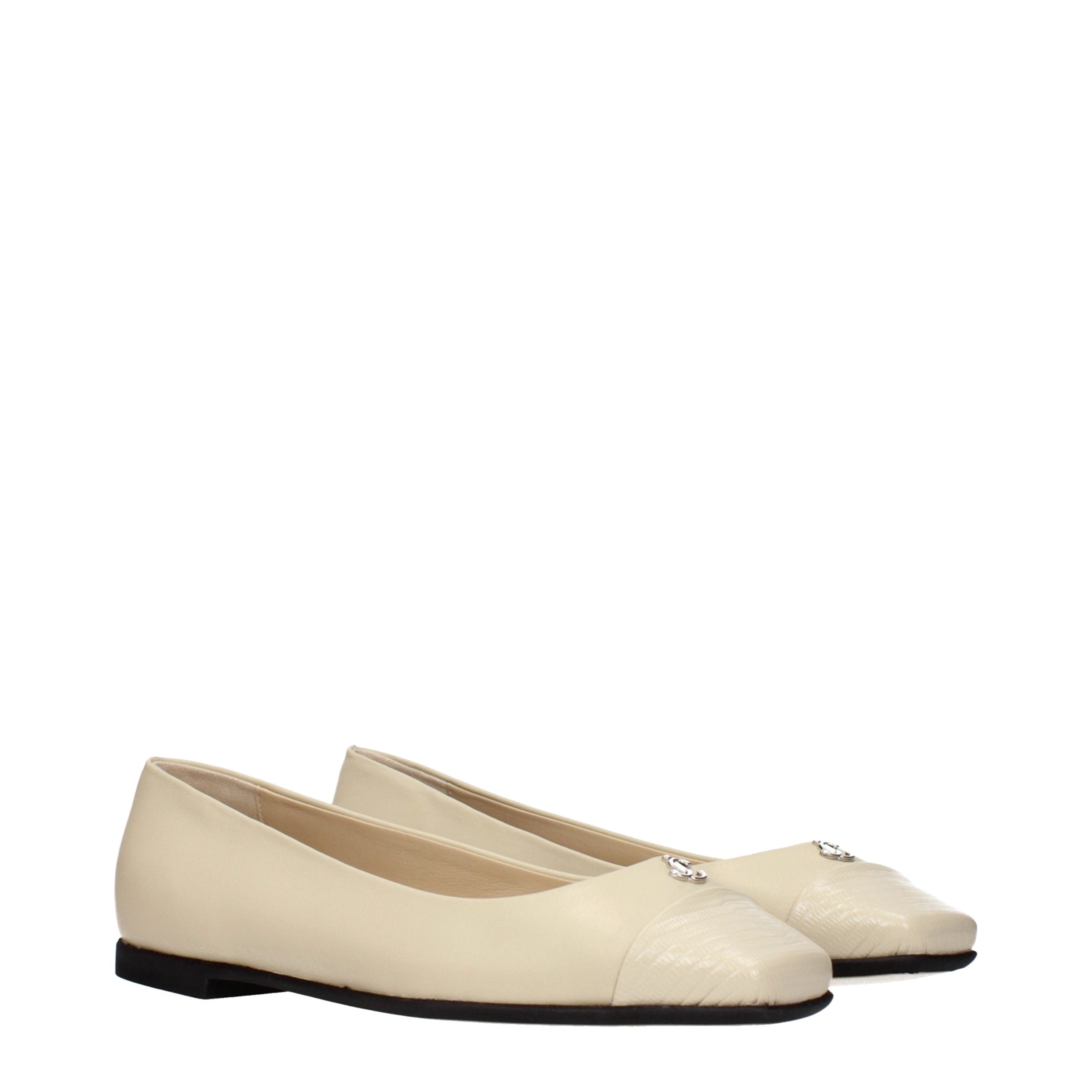 Beige Leder Ballerinas