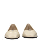 Beige Leder Ballerinas