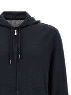 Blauer Kaschmir-Pullover