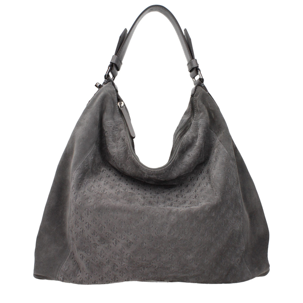 Graue Leder Schultertasche
