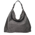 Graue Leder Schultertasche