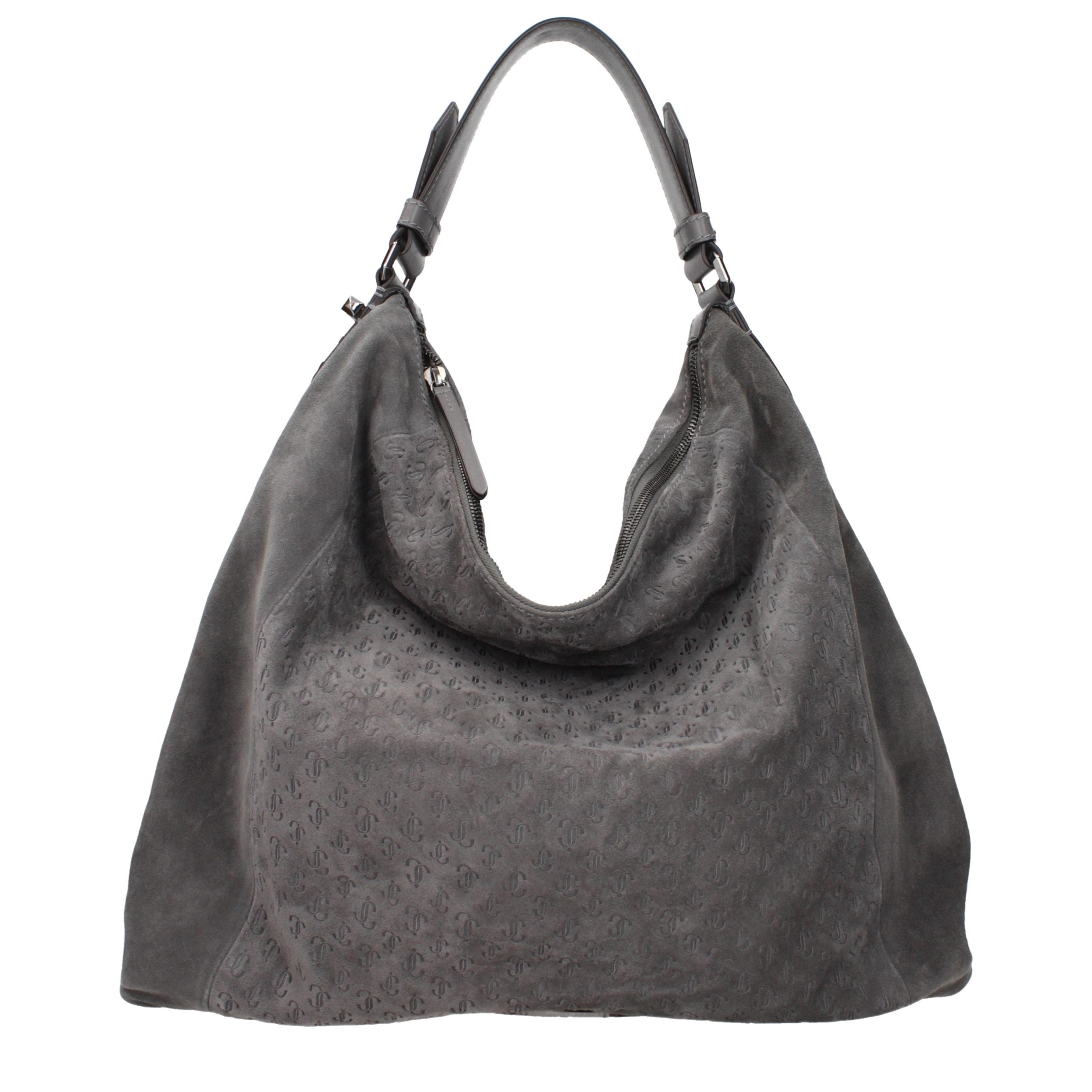Graue Leder Schultertasche
